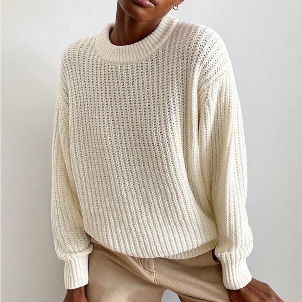 Aritzia Wilfred Cream Chenille Sweater